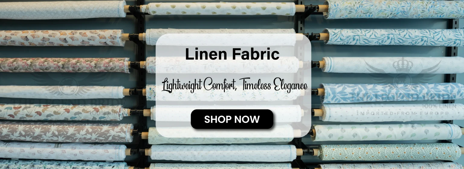 Printed linen fabric rolls