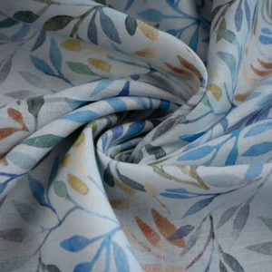 Printed Linen – Watercolour Leaf linen fabric