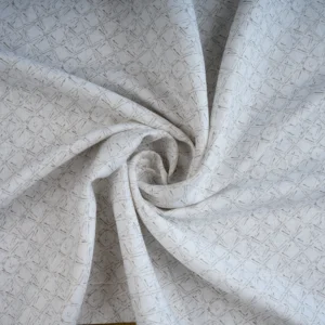 Printed Linen – Grey Lattice linen fabric