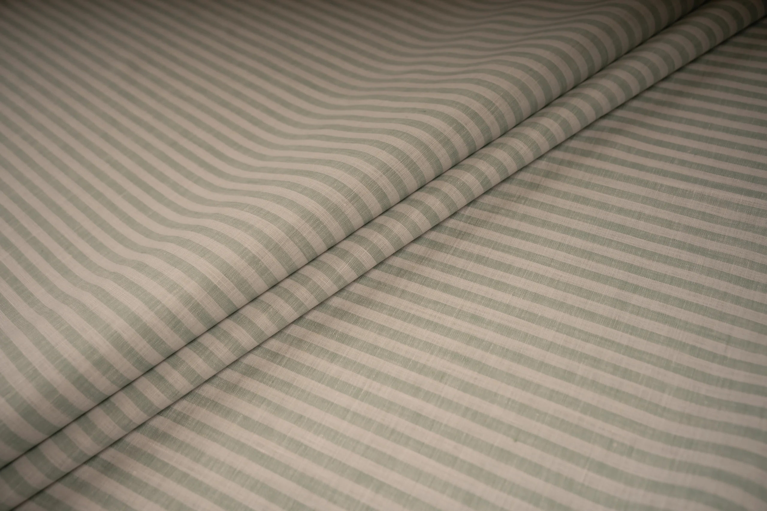 Striped Linen – Sage Stripe linen fabric
